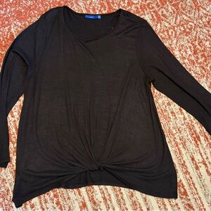 Apt. 9 Black Long Sleeve Twist Top
